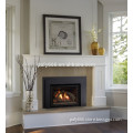 art painting decor mixed with white modern fireplace mantel